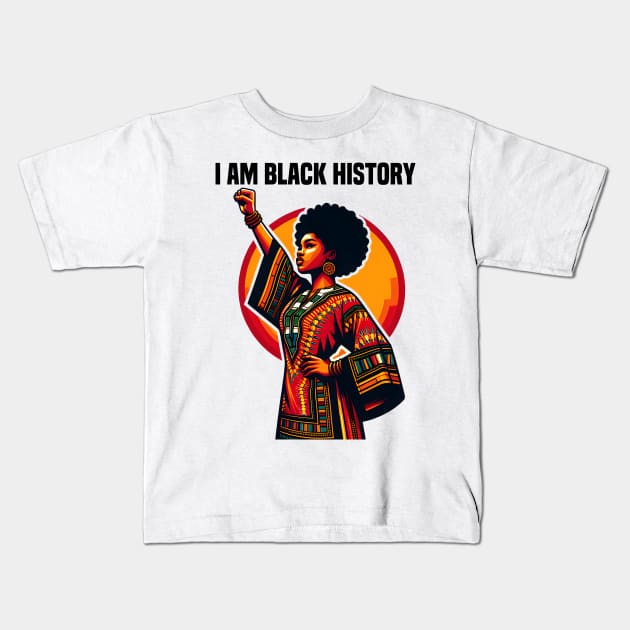 I Am Black History Month African American Kids T-Shirt by Merchweaver